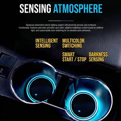 7-Color LED Car Cup Holder Coasters | Anti-Slip Atmosphere Lights