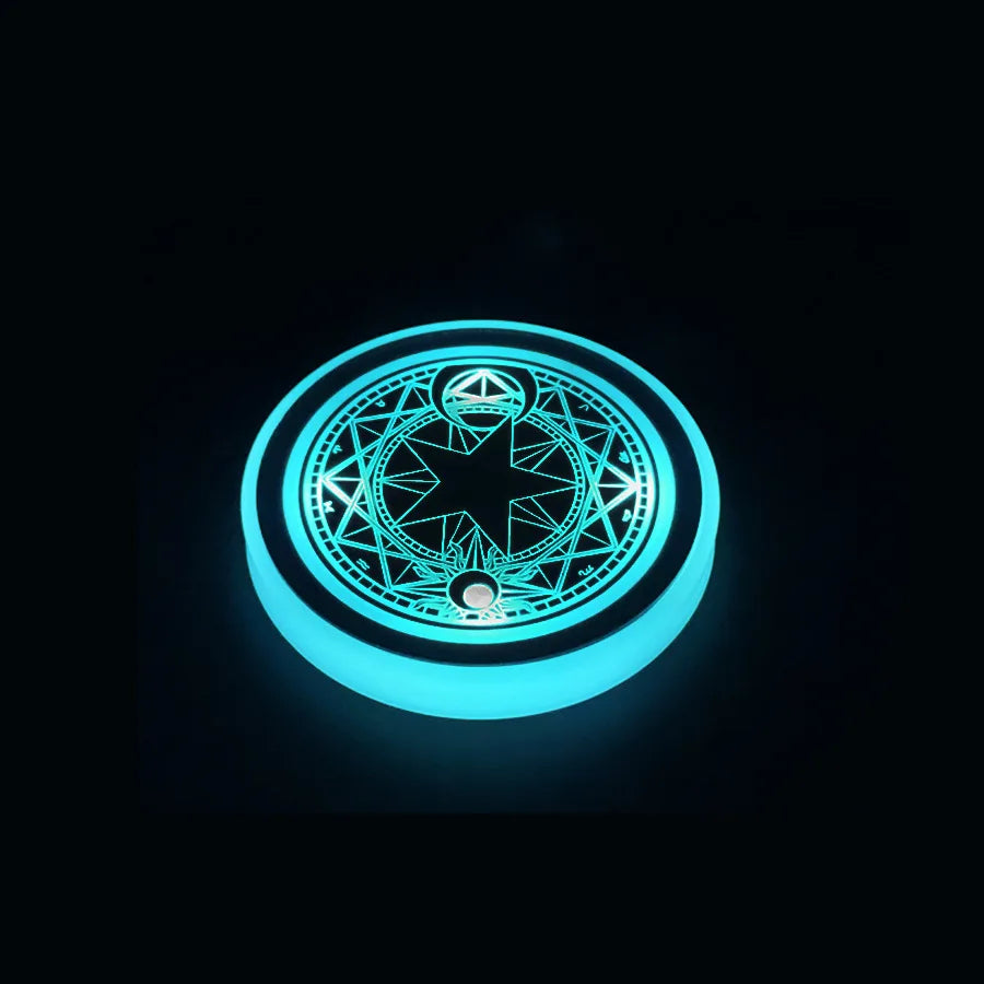 7-Color LED Car Cup Holder Coasters | Anti-Slip Atmosphere Lights