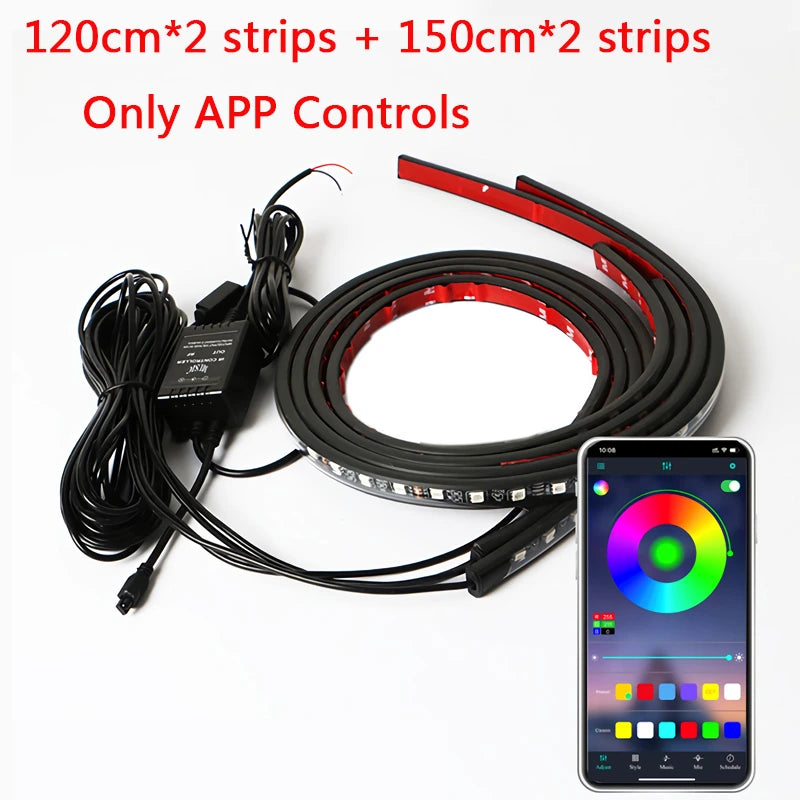 Premium RGB Underglow Car Lights | App Controlled LED Kit