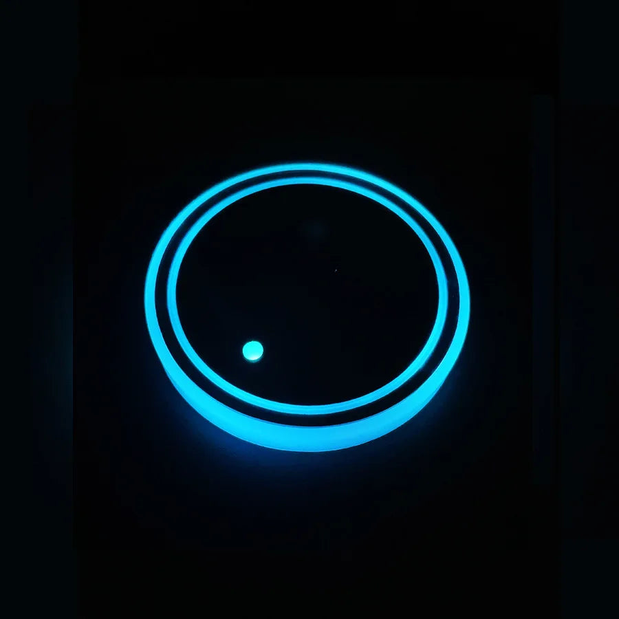 7-Color LED Car Cup Holder Coasters | Anti-Slip Atmosphere Lights